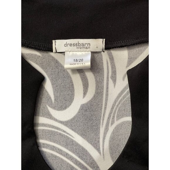 DRESS BARN WOMAN Black White Tunic Top Size 18/20 Swirls Keyhole CareerMade USA - Picture 8 of 12